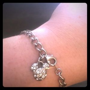 Disneyland charm bracelet: Rhinestone Mickey charm